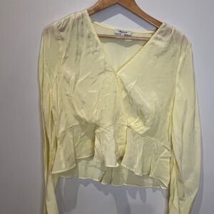 Madewell Pastel Yellow Ruffled Women's Top